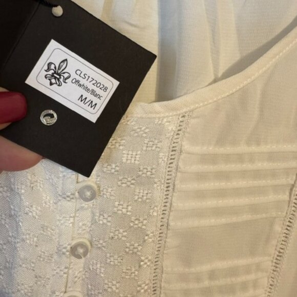 NWT OFFICE/CAREER/NEUTRAL GORGEOUS OFF-WHITE BLOUSE MEDIUM   #CL - Picture 8 of 10